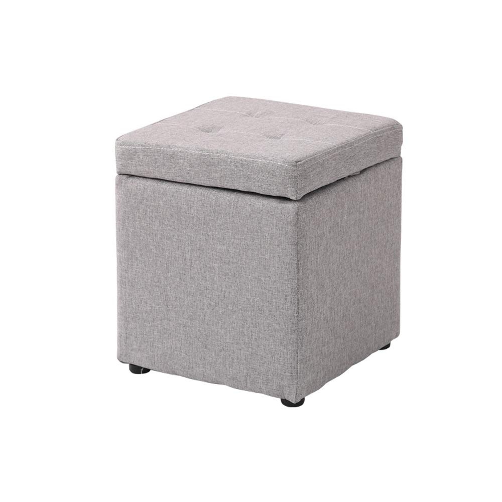 Jiamuxiangsi Footstool Multifunctional Storage Stool Home Fashion Living Room Sofa Creative Storage Shoes Low Stool Stool Small Stool Footstool (Color : Light gray)