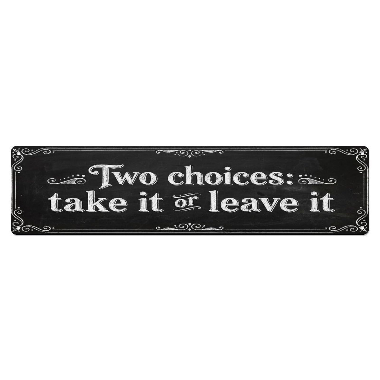 Metal Tin Sign Classic Chalkboard Two Choices Kitchen