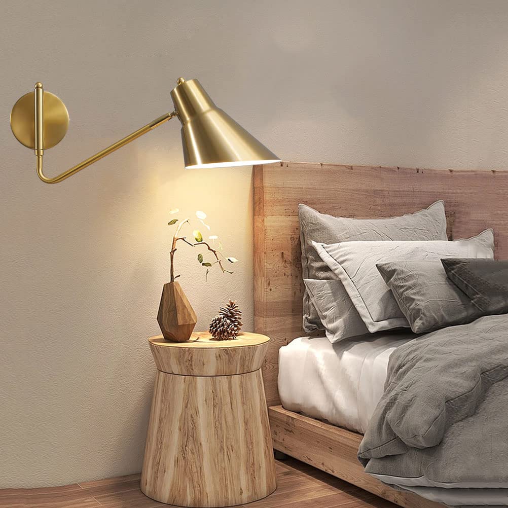 Applique Murale Traditionnelle Pour Chambre à Coucher, Finition Dorée, Avec Abat