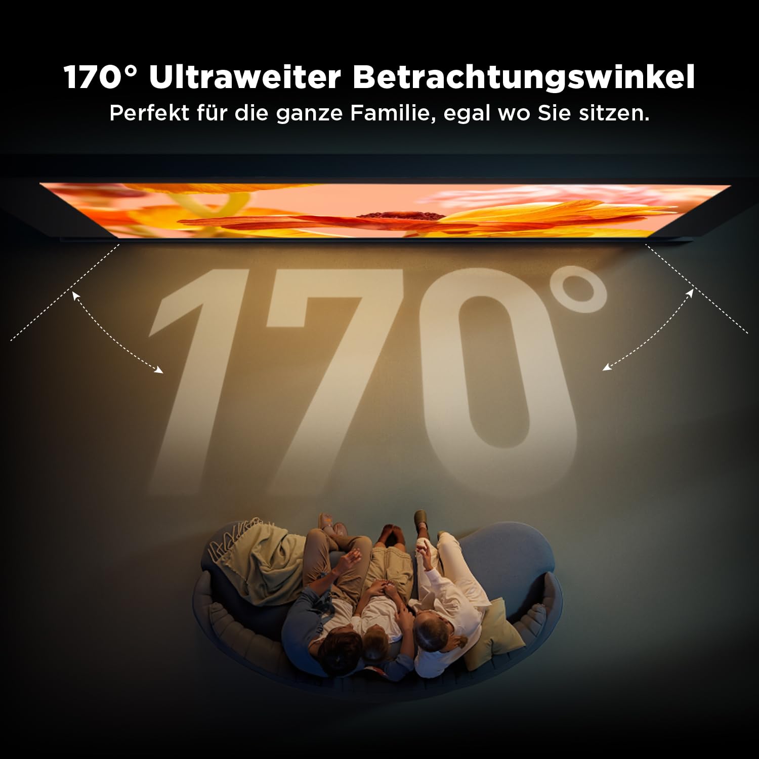 Beamer Leinwand, 100 Zoll ALR CLR, 4K Ultra HD Laser TV Bildschirm, Wandmontage, Umgebungslicht abweisend, Wandbefestigung Projector Screen für Ultrakurzdistanzprojektor Heimkino