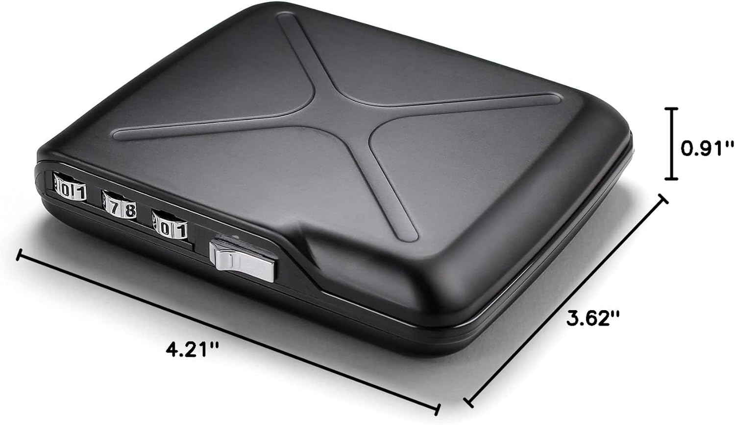 ÖGON -DESIGNS- Aluminum code wallet, lockable with a 3 digit code, RFID protection against fraud and demagnetization, secured card holder