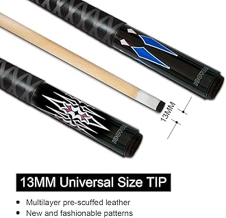 'Joovon Pool Sticks Set of 4 and Pool Sticks Set of 2 with 13mm Cue Tip 58'' Pool Cue with Rubber Anti-Skid Sleeve'