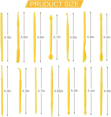Miniatura 2 de Clay Tools, juego de 14 piezas para tallar polímero de plástico, kit de arcilla para modelar cerámica para tallar, peinar, relieve, adecuado para