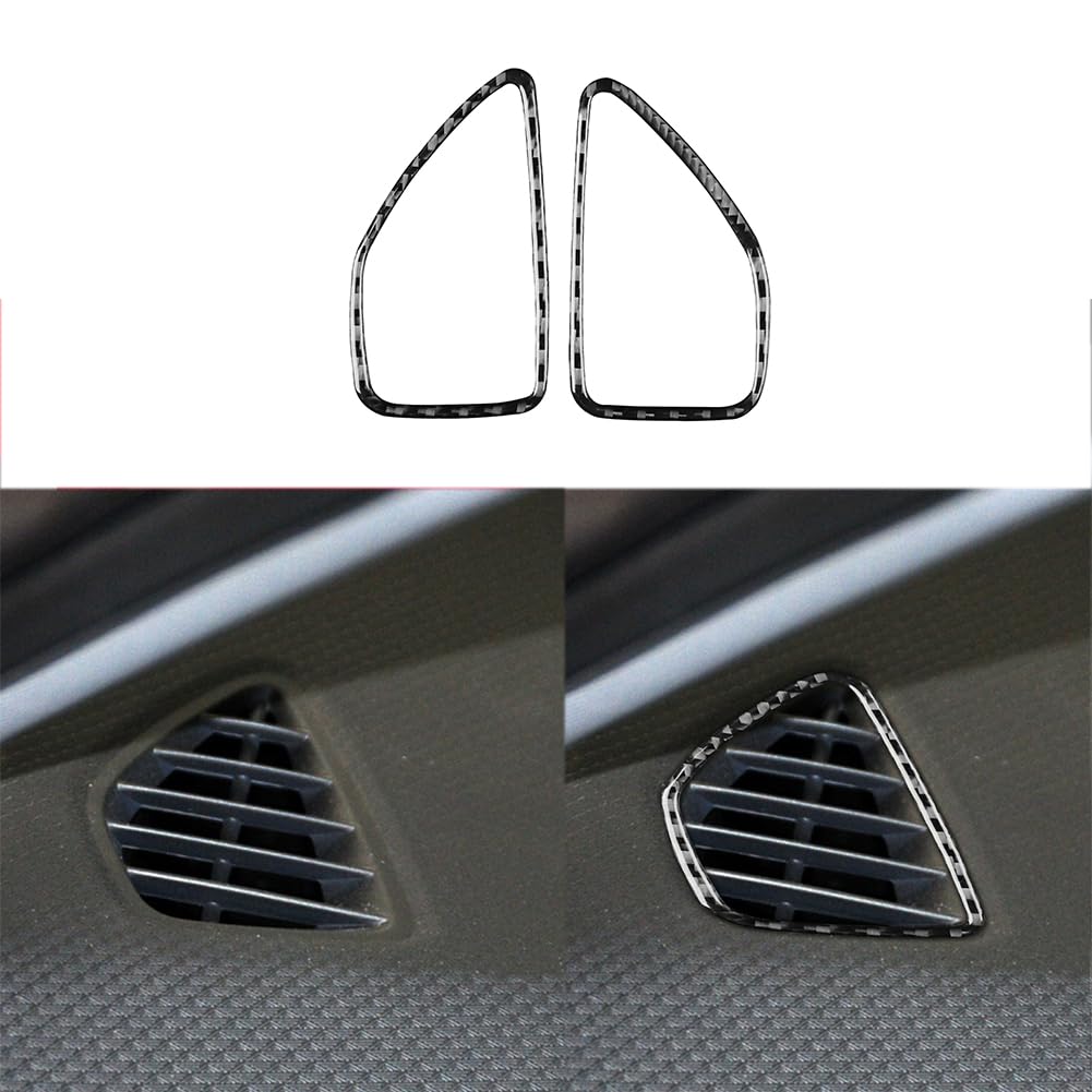 Car Defogging Air Vent 3D Sticker Real Premium Carbon Fiber Trim Decal Compatible with Hyundai Veloster 2012 2013 2014 2015 2016 2017 Black Accessories