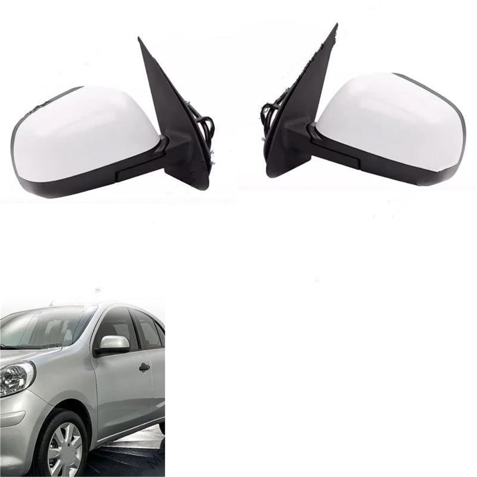 Specchio Specchietto Retrovisore Completo Per Nissan Per March 2010-2016 | Gruppo Specchietto Retrovisore Esterno Regolazione Manuale O Elettrica(Elettrico a sinistra)