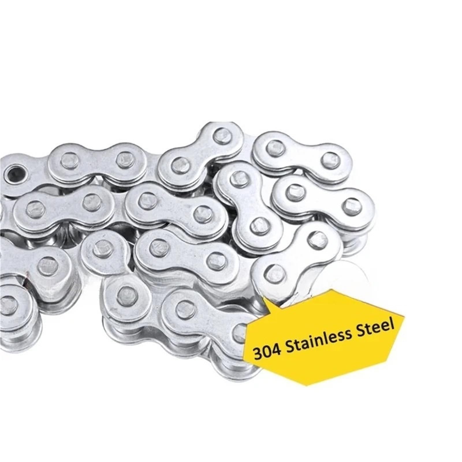 Rollenkette Aus Kohlenstoffstahl 304 Edelstahl-Rollenkette mit kurzer Teilung, industrielle Übertragungskette, 04C ~ 12A, 1 m/1,524 m Länge(L 1.524m,08B-1 (Pitch 12.7))
