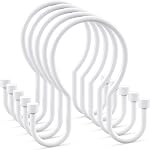 Goowin 24 Pack Shower Curtain Hooks, Simple Shower Curtain Rings, Sturdy Shower Curtain Hangers, Double Hook Shower Curtain Hooks, Smooth Gliding Metal Shower Hooks for Shower Curtain, Nickel