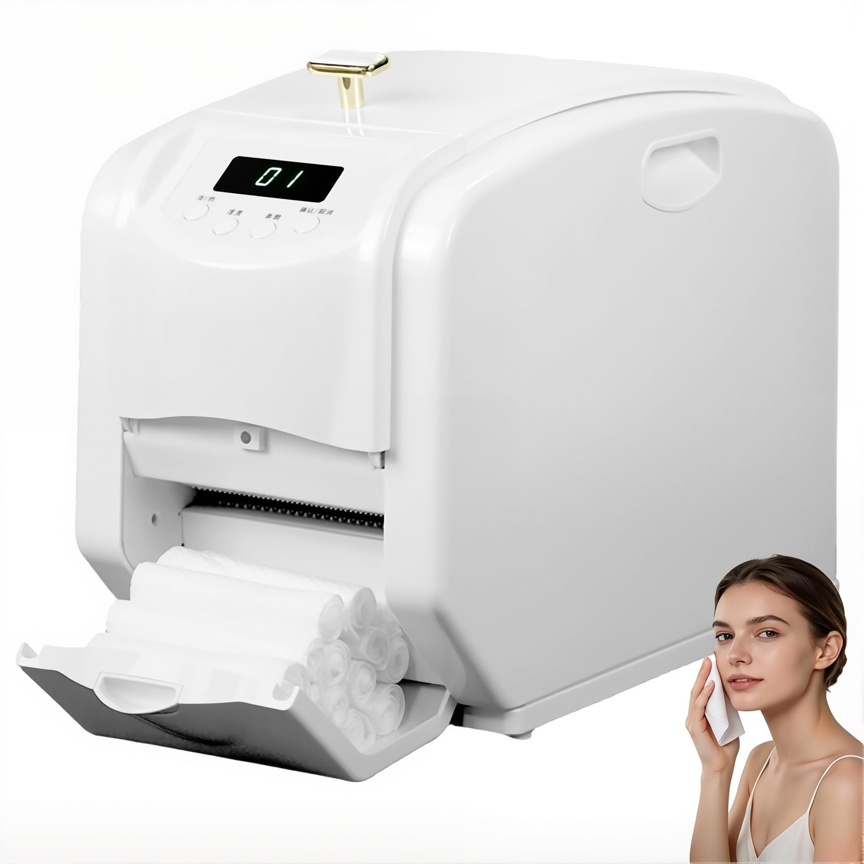 Automatischer Handtuchwärmer mit 2 Rollen Feuchttüchern, für Heiße Und Kalte Handtücher, 25 Stück/Minute, für Spa, Salon, Kosmetikstudio Und Badezimmer
