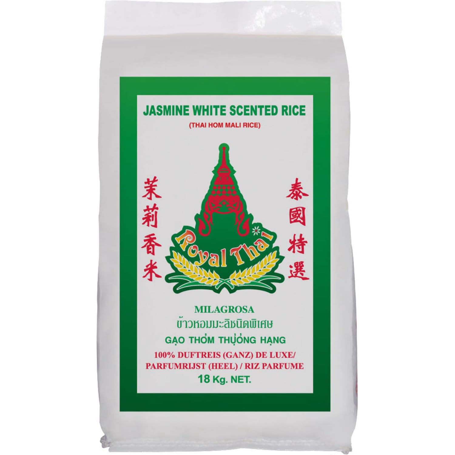 ROYAL THAI RICE - Riz Parfumé au Jasmin à Grains Longs - 1 X 18 KG
