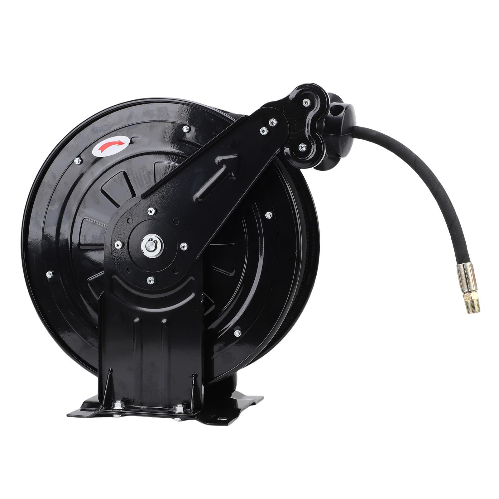 Carrete de Manguera para Lavadora de Alta Presión, Rebobinado Automático Resistente, Retráctil para Jardinería y Mantenimiento de Automóviles, Acero Al Carbono, 32,81 Pies