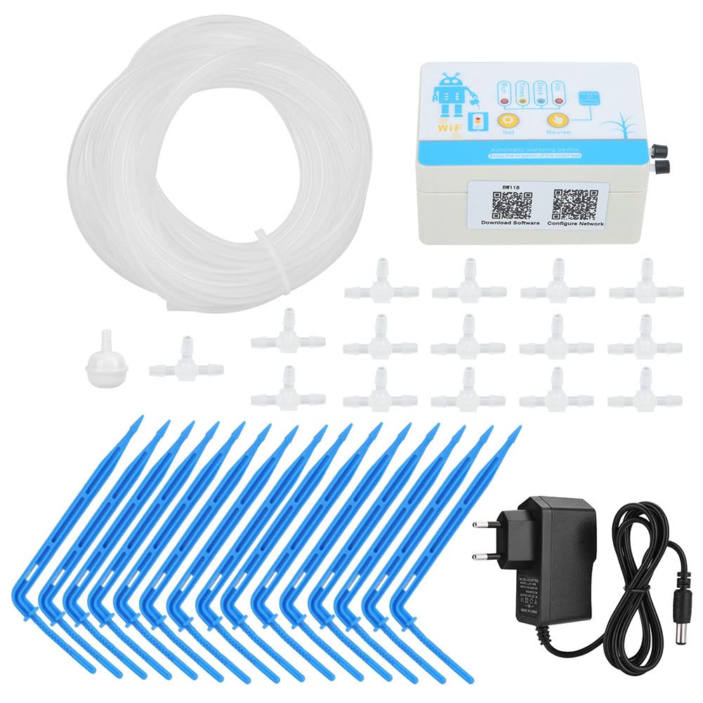 Fdit Timer per Irrigazione WiFi, Controller Automatico per Irrigazione con Controllo Remoto Tramite App per Serra da Giardino (Spina europea 110~240V)