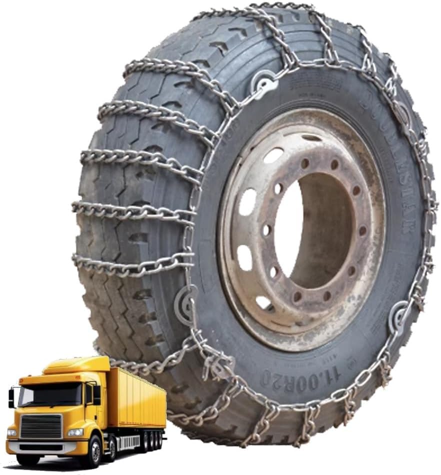 9mm Set of 2 Tire Chains for Suv and Pickup Trucks Slip Snow Traction Chains Durable Manganese Emergency Grip for Mudy Roads 9R22.5 2pcs 295/70R22.5