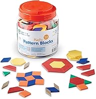 Vista 1 de Learning Resources Plastic Pattern Blocks 250 Set - Classroom Must Haves, Math Teaching Tools, Homeschool Supplies, Math Manipulatives