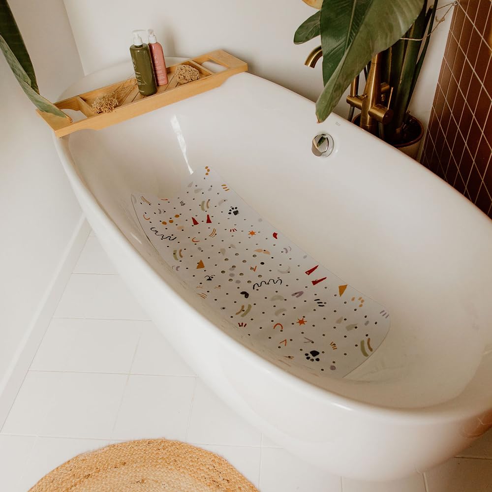 Tapis De Baignoire Antidérapant ACEMOOW 70x35 Cm - Anti-Moisissure, Ventouses, Lavable Machine, Bleu