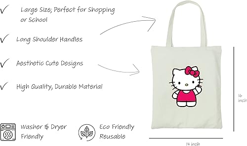 Miniatura 4 de CurryFerry Bonita bolsa de lona para mujer, bolsa de mano para libros, bolsas de compras reutilizables para comestibles, profesores, universidades y