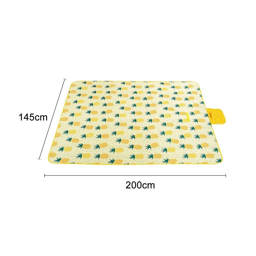 Questa Coperta da Picnic per Esterni, Tappetino da Campeggio Pieghevole, Cuscino da Picnic Impermeabile, Tappetino da Spiaggia a Forma di Ananas (Nome Colore: A, Nome Dimensione: 145 x 80 cm