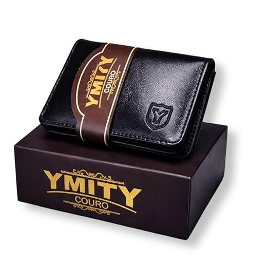 Carteira Masculina 100% Couro Legítimo Formato L Ymity, Carteita Mini Pequena Com mais Conforto