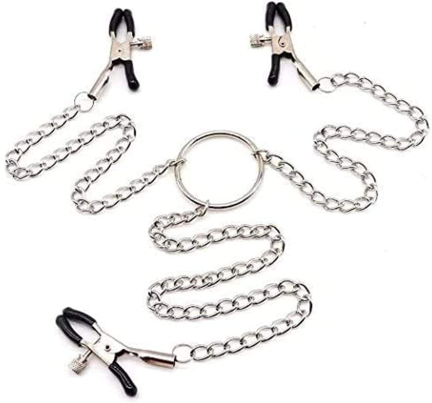 Adjustable Metal Nipple Clamps Entertainment Clip for Women 73R36 Non-Piercing Nipplerings Clip On Nipple Rings Decorative Clip for Clothing Accessories-RJ3