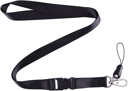 Miniatura 5 de YOUOWO Paquete de 2 soportes para tarjetas de cuero + 2 cordones para el cuello, hebilla desmontable, correa negra para hombres y mujeres, llaves de