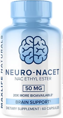 Neuro NACET - N-acetil cisteína etil éster - 20 veces más biodisponible que NAC 1000 mg - 10 veces mayor aumento de glutatión sobre el glutatión