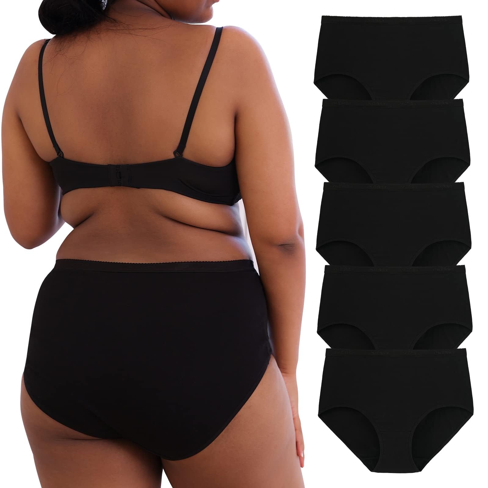 INNERSY Culotte Grande Taille Confort Slip Femme Coton Doux Shorty Taille Haute 44-62 Lot de 5