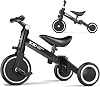 XJD 3-in-1 Balance Bike Tricycle Children's Tricycle from 1 Year Balance Bikes Running Bike with Adjustable Seat and Handlebars Walker with Removable Pedal Baby Bicycle from 1-3 Years Boys Girls Black