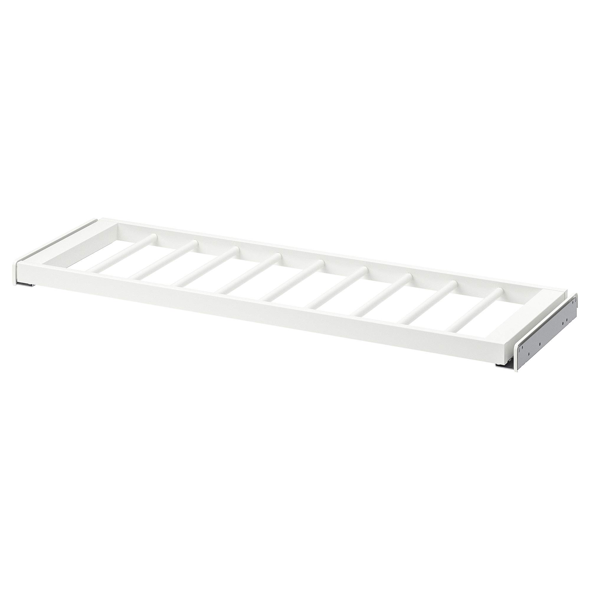Cintre à pantalon extractible blanc de 100 x 35 cm pour organiser vos matins pressés