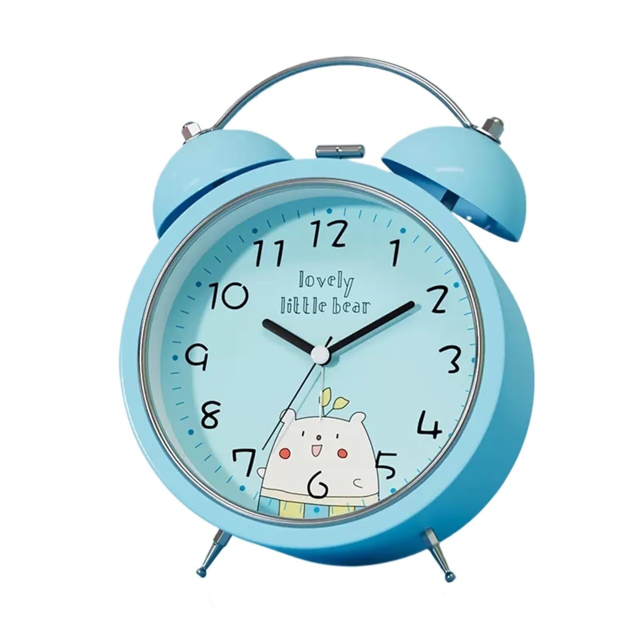 G5z9w3c7m2 Girls Blue Loud Alarm Clocks Analog Desktop Clock Easy To Read Silent Sweep Mantle Quiet Tabletop Clocks(,4.33In)