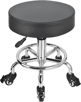 JOSTZHXIN Low Height Rolling Stool Height Adjustable Low Roller Seat, Swivel Small Chair Mechanic Stool, Short Stools for Home Office Garage Shop Style 2