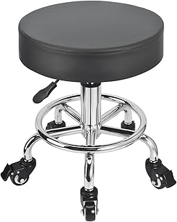 JOSTZHXIN Low Height Rolling Stool Height Adjustable Low Roller Seat, Swivel Small Chair Mechanic Stool, Short Stools for Home Office Garage Shop (Style 2)