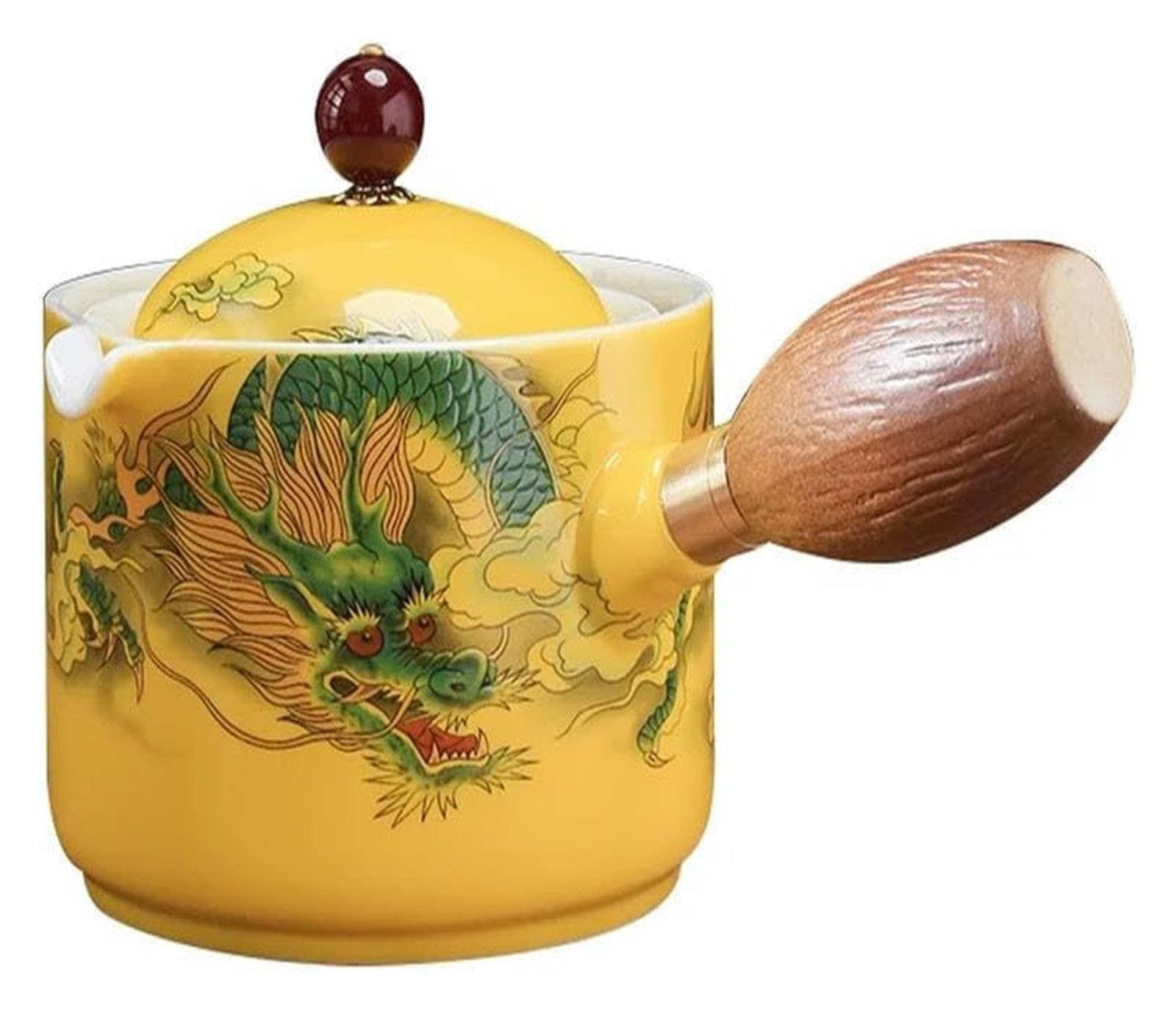 Ceramiczny zestaw do herbaty na 4 filiżanki z przezroczystym szkliwem