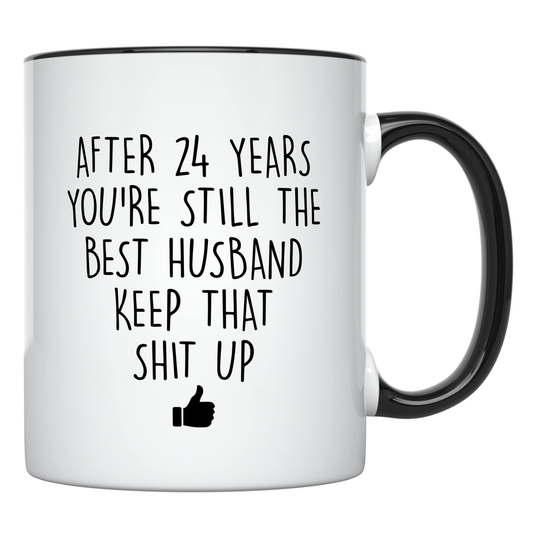 YouNique Designs 24 Year Anniversary Coffee Mug for Him, 11 Ounces, 24th Wedding Anniversary Cup For Husband, Twenty Four Years, Twenty Fourth Year, 24th Year
