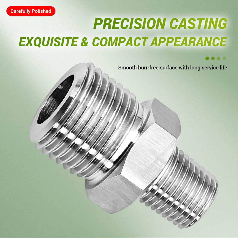 Accesorio de tubería con boquilla hexagonal macho NPT3", conector adaptador reductor SS 316