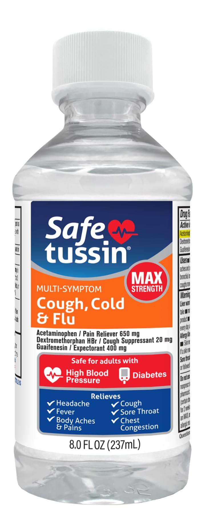 Safetussin Max Multi-Symptom Cough Relief Syrup for Cold and Flu, 8 Fl Oz — Amazon image 5