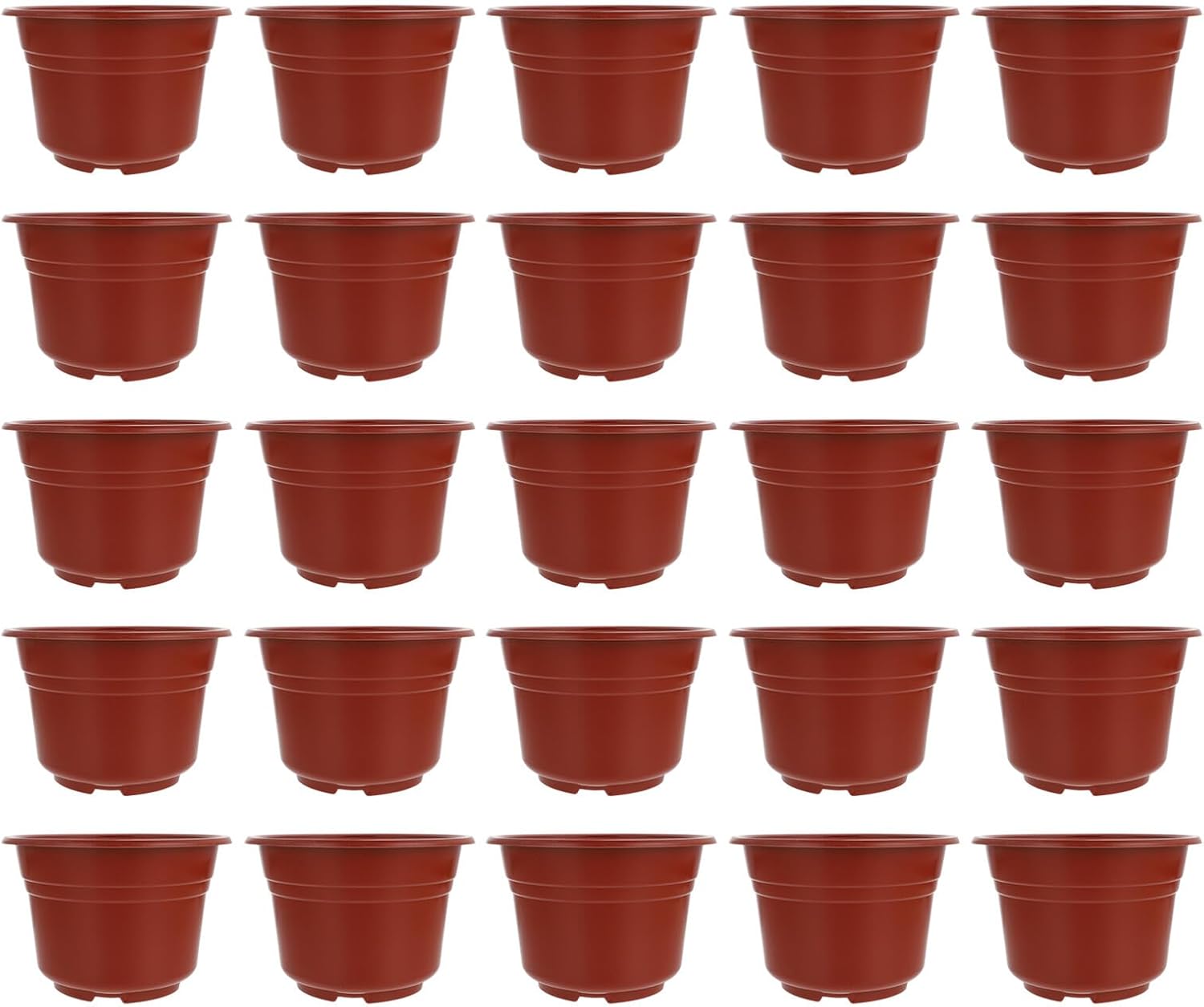 50pcs Red Plastic Succulent Nursery Pots with Drainage Holes, 18.5cm Diameter X 12.5cm Height, Garden Planting Containers for Seedlings and Indoor Outdoor Gardening