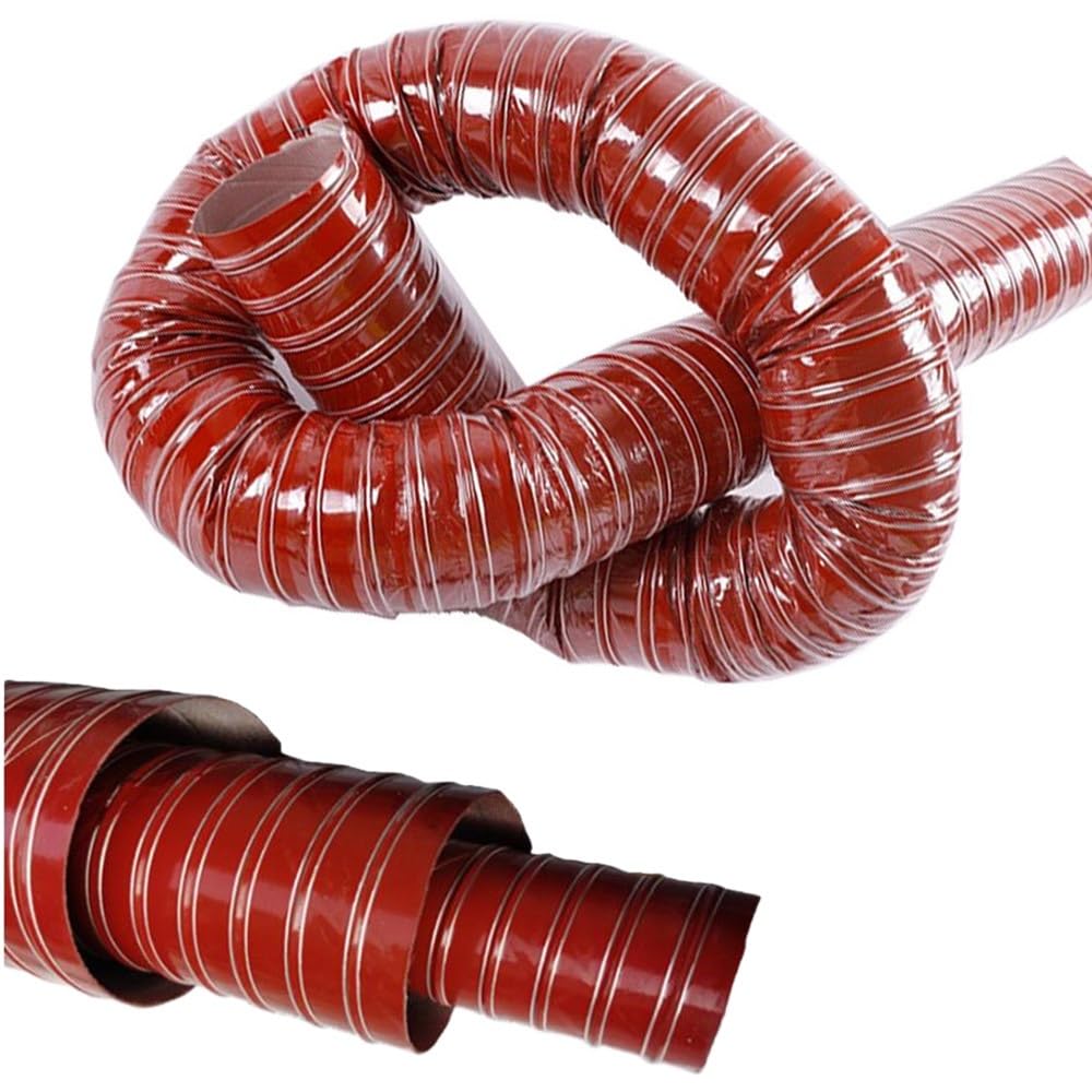 Tubo Flessibile in Silicone da 10 Metri (33 Piedi) per condotti dei Freni - Tubo di sfiato ad Alta Temperatura per fumi industriali, sfiato per essiccatori, Riscaldamento e Raffreddamento HV