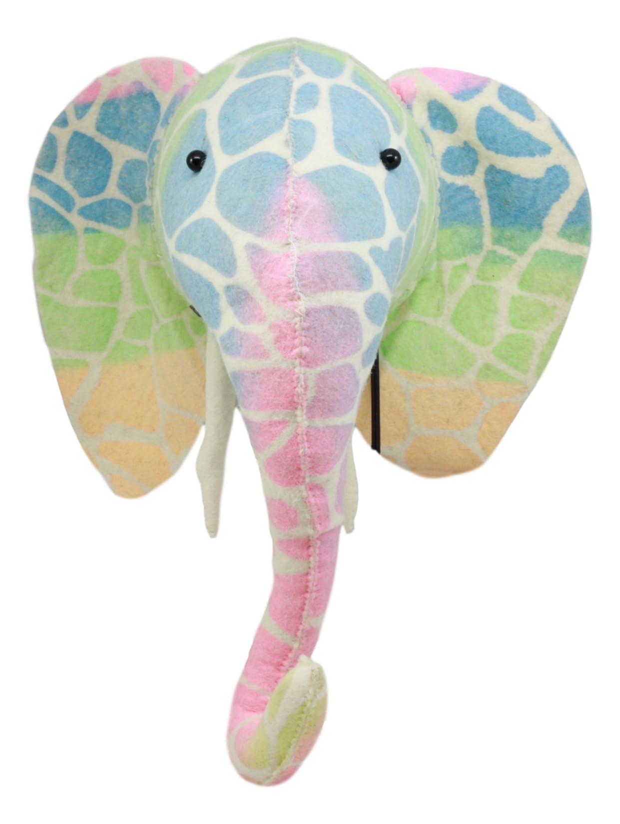 Ebros Gift Fiona Walker England Handmade Organic Baby Animal Head Colorful Stencil Print Elephant Wall Decor Semi Collection Safari And Farmland Edition