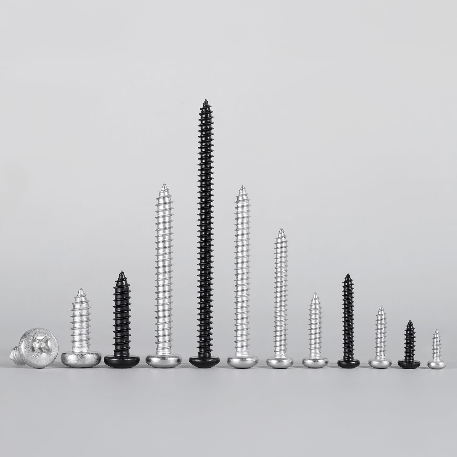 Tornillos de madera de cabeza plana #8 de 3/4 pulgadas, 200 tornillos autorroscantes de cabeza plana, acero inoxidable 304 (18-8), Phillips Drive