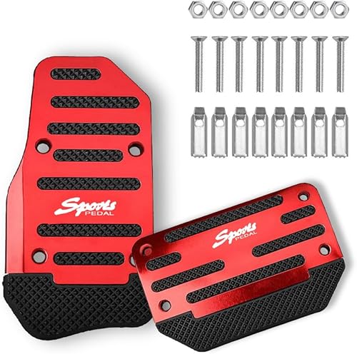 Zufoty 2 almohadillas antideslizantes de aleación de aluminio para automóvil, pedal de freno de automóvil, cubierta de almohadilla de pedal de