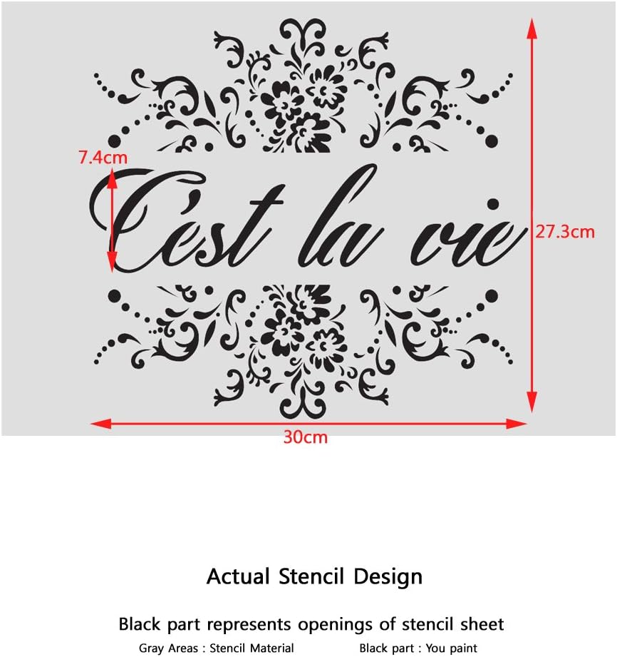C'est la Vie Stencil, That is Life Template for Painting Signs Crafts Wall Decor