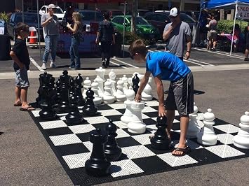 MegaChess 25 Inch Plastic Giant Chess Set with Commercial Grade Roll-Up Chessboard