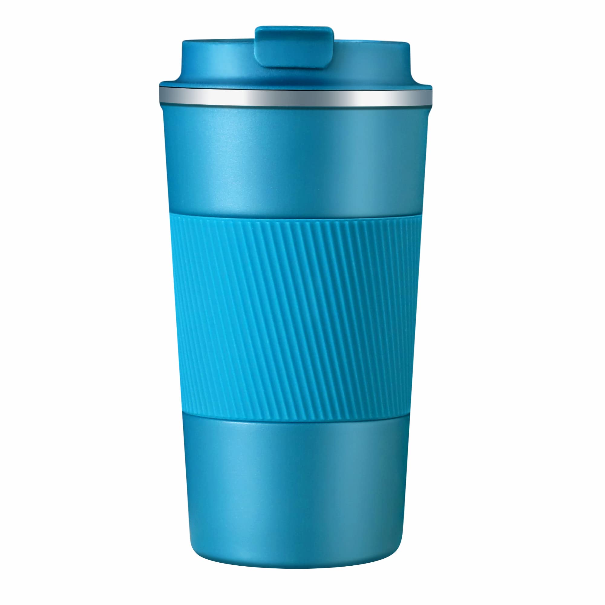 Coffee Travel Mug, 17OZ Double Walled Insulated Vacuum Coffee Tumbler With Leakproof Flip Insulated Coffee Mug, For Hot And Cold Water Coffee And Tea In Travel Car Office School Camping (Blue, 17OZ)