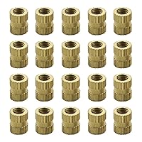 Vista 10 de MroMax Tuercas de inserción moleteadas M3, rosca hembra M3x10x5mm Tuercas de incrustación de cobre métricas a través de roscado prensado encajar