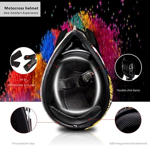 Miniatura 4 de Casco MTB todoterreno para motocicleta cuatrimoto cuatro ruedas casco protector de motocross para jóvenes y adultos aprobado por DOT montaña