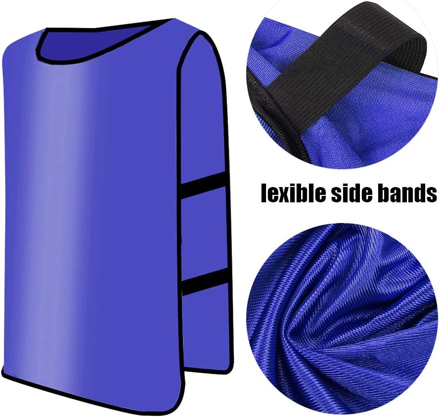 12 Pcs Soccer Pinnies, Basketball Jersey Team, Practice Vests Nylon Mesh Scrimmage for Youth Adults Sports Football Basketball, Lacrosse Team Practice Sports (Purple Adult Model)