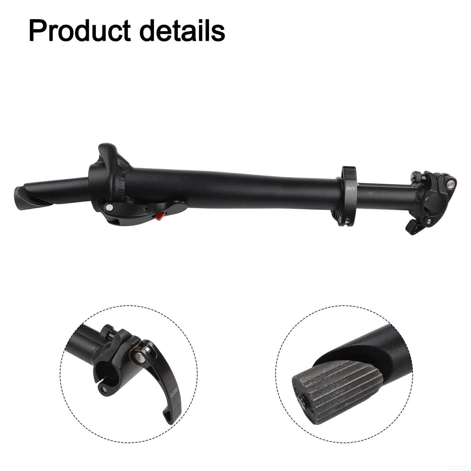Manubrio pieghevole in lega di alluminio per bicicletta, a sgancio rapido, regolabile, per bici elettrica e scooter, estensore per forcella anteriore leggera, nero argento (nero A)