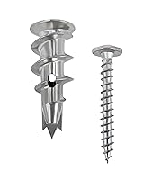 Vista 1 de Anclajes de zinc autoperforantes para paneles de yeso con kit de tornillos, 40 anclajes de pared y tornillos para paneles de yeso, 20 anclajes