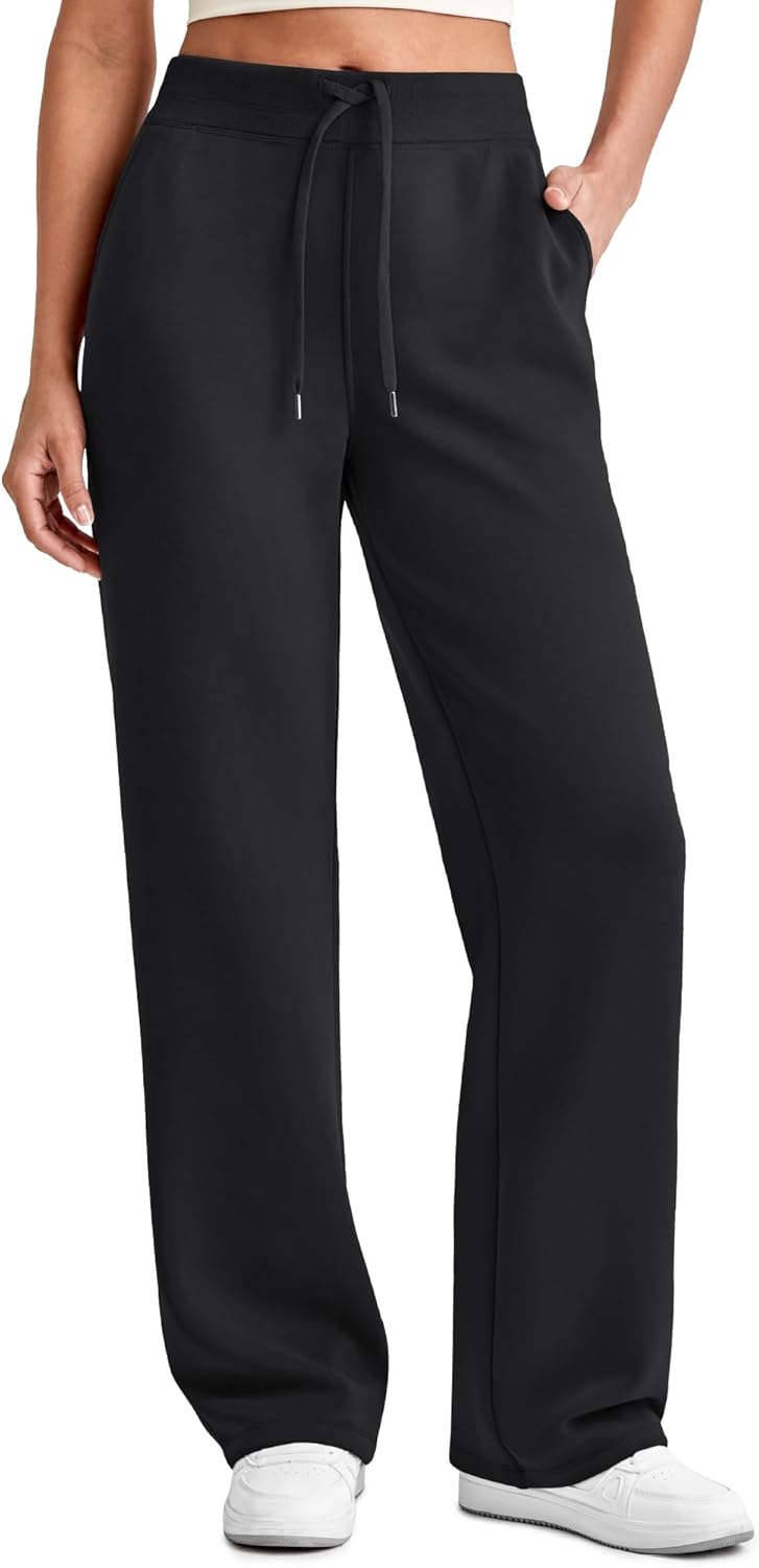 G4Free Smoofit Modal Soft Women Wide Leg Sweatpants Drawstring Casual Lounge Dress Pants with Pockets