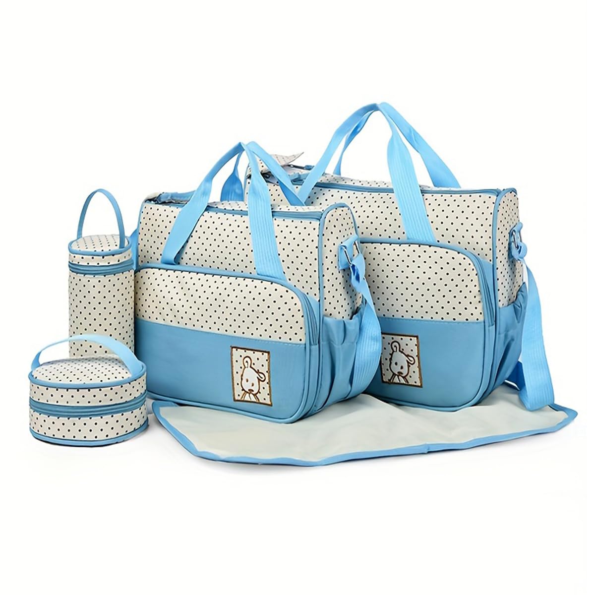 Baby Bucket Baby Diaper Nappy Changing Baby Diaper Bag/Baby Bag/Mummy Bag/Handbag - Pack of 5 (Light Blue)-picture-14