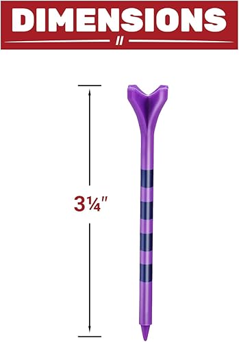 Miniatura 5 de EAGLE WORK Camisetas de golf de plástico, paquete de 50100 (3-14 pulgadas y 2-34 pulgadas), 4 puntas, más duraderas y estables, reduce la fricción y